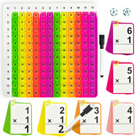 Jouet sensoriel mathématique pour l'éducation préscolaire : Tableau de la table de multiplications et cartes flash de multiplication avec cartes mathématiques multiples – Outil d'apprentissage