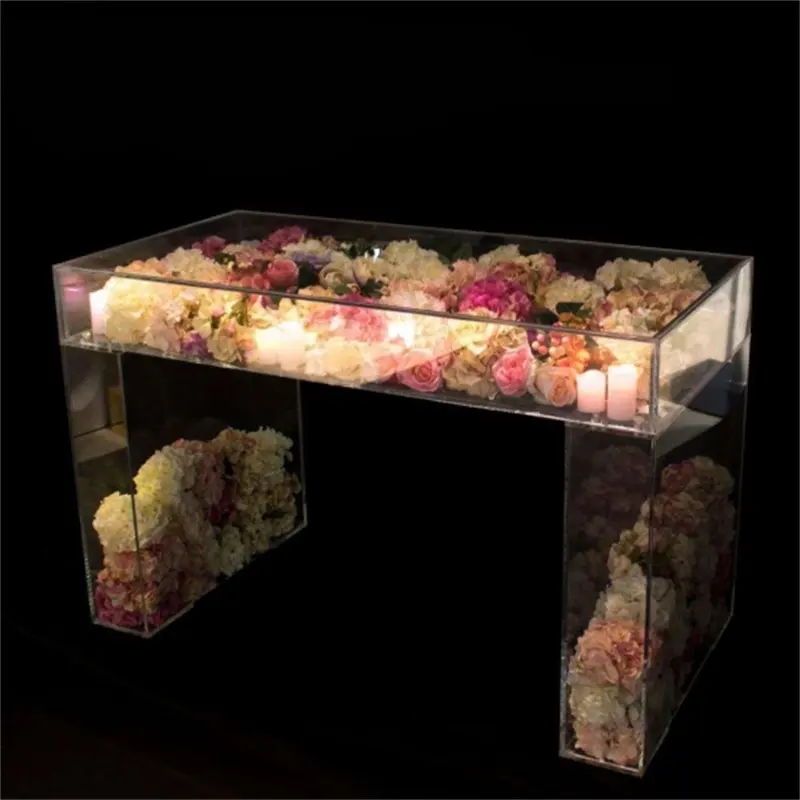 Présentoir de gâteaux en acrylique hautement transparent, table de mariage Exclusive