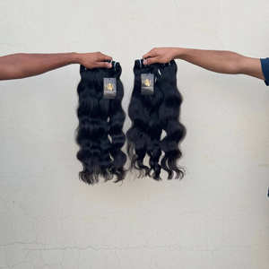 Vente en gros de tissage de cheveux bouclés à vagues profondes cambodgiens cheveux humains bruts du temple indien styles ondulés droits fournis - Product Image 2