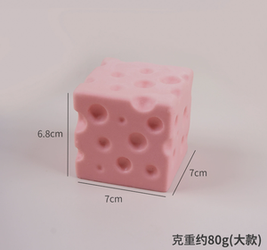 Jouet anti-stress en mousse PU à logo personnalisé, en forme de pain au fromage, à rebond lent, pour soulager l'anxiété, idéal comme cadeau promotionnel - Product Image 6
