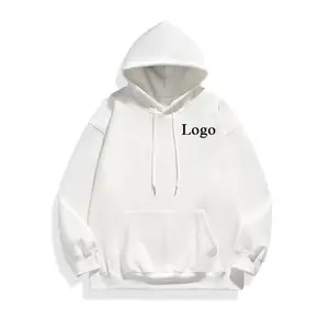 Cheap Price Autumn Plain Pullover White Color Polyester Hoodies For Men Casual Fleece Cotton Thick Blank Hoodie