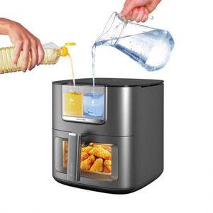 Friteuse à air 7L avec pulvérisation d'huile et d'eau, écran d'affichage, 8 fonctions, 1800W, antiadhésive - Product Image 4