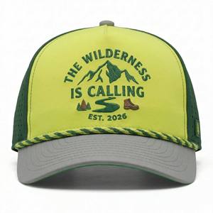 Casquette de baseball classique 5 panneaux imperméable personnalisée pour le golf, casquette de performance avec corde, casquette trucker à calotte haute avec logo brodé - Product Image 2