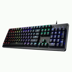最佳游戏RGB有线键盘最佳游戏RGB机械键盘，带发光二极管背光ABS游戏键盘，适用于台式机和笔记本电脑