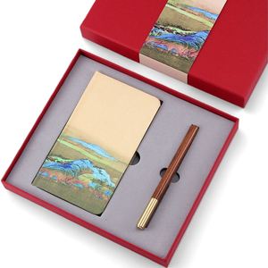 High End Custom Logo Printing Luxury Writing Bamboo Liquid-Ink Ballpoint Gold <b>Bookmark</b> Set Wood Pen Kits With Gift Box - Product Image 2