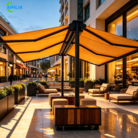 Auvent rétractable double face Factory Butterfly, auvent autoportant en aluminium imperméable anti-UV pour restaurant, patio, villa
