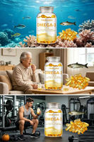 Capsules de gelée molle d'huile de poisson oméga-3 pour adultes en vrac avec vitamine C et collagène, formule naturelle pour la santé de la peau