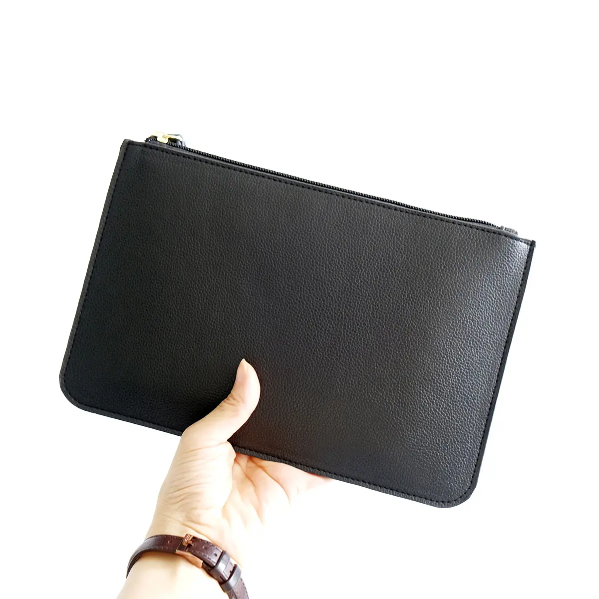 Hot Sale High Quality PU Leather Cheap Custom Wallet Clutch Wristlet Pouch Oversized Long Purse Ladies Clutch Bag