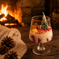 Bougie parfumée créative faite à la main en forme de bonhomme en pain d'épices pour arbre de Noël, dans un verre, décorations pour la maison, cadeaux de festival