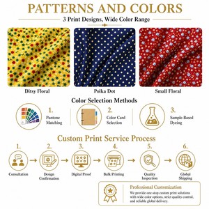 Tissu imprimé Broken Card 120GSM 100% Polyester à motif floral Ditsy tissé pour robes d'été, chemisiers, jupes 150cm - Product Image 5