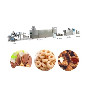 Máquina para hacer rizos inflados de maíz Línea de producción de maíz relleno de núcleo Máquina para aperitivos inflados de maíz Extrusora de doble tornillo para alimentos inflados - Product Image 2