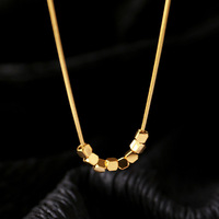 Collier carré minimaliste de luxe en acier inoxydable 316L pour femme, chaîne ras du cou tendance style Ins pour l'été TGXL12046