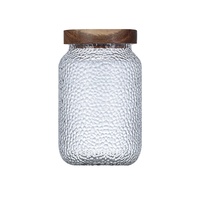 Pot de conservation en verre fait main de 250 ml avec couvercle en bois – Offre spéciale – Pot vide pour aliments et épices
