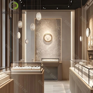 Jewellery Shop Interior Design Unique Stainless Steel Jewelry Displays Counter Luxury Wall Glass Showcase Display <b>for</b> Jewel - Product Image 1