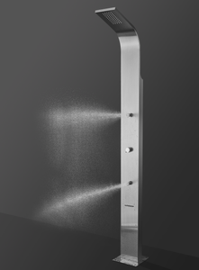 S322 <span class=keywords><strong>Soffione</strong></span> Doccia Quadrato in Acciaio Inox Spazzolato e Getto a Pioggia, Design Moderno <span class=keywords><strong>per</strong></span> Uso Esterno in <span class=keywords><strong>Giardino</strong></span> - Product Image 2
