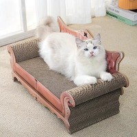 Chaise longue griffoir pour chat de luxe rétro européen en carton ondulé écologique et durable, canapé facile à assembler et robuste pour chats