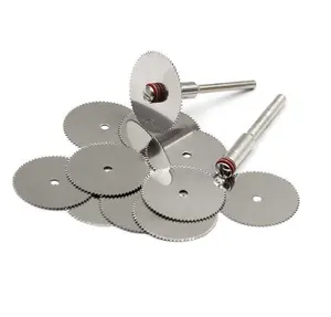 Electric Grinder Accessories Stainless Steel Cutting Blade 10 Pieces + 2 Rods Wood Saw Blade Plastic Slicing Tool