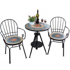 <span class=keywords><strong>Mosaico</strong></span> Giardino Balcone <span class=keywords><strong>Tavolo</strong></span> E Sedia A tre Pezzi Outdoor Patio Terrazza Per Il Tempo Libero di Sollevamento Piccolo cucchiaio di Caffè Set Da Tavola - Product Image 2