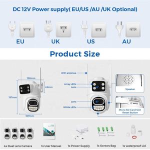 Sistema di telecamere Gw Ikvison Cctv Set <span class=keywords><strong>Cp</strong></span> <span class=keywords><strong>Plus</strong></span> Dvr Camara per casa 12Mp Ptz 4K Kit Kitvisionvu colore Kitvision Vu 64 Ch - Product Image 6