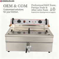 Friteuse à beignets professionnelle XINZHUOLIAN, grande capacité, en acier inoxydable, électrique, de comptoir, 4500W, 30L, à réservoir unique, pour équipement de restaurant