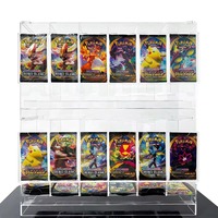 YUELI Distributeur de paquets de cartes à collectionner TCG pliable en verre à 6 compartiments, anti-rouille, style Mid-Century Modern, pour rangement et présentation sur bureau