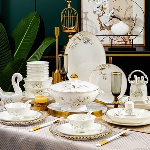 Service de table en céramique de Jingdezhen – Ensemble de bols et assiettes pour la maison – Luxe léger haut de gamme – Cadeau de déménagement – Échantillon personnalisable avec LOGO - Product Image 2