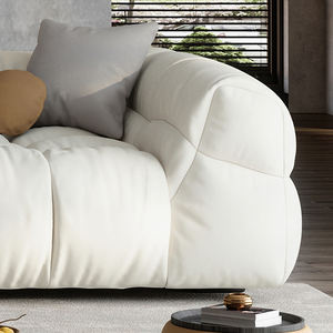 Canapé en cuir de style crème français, salon, chaise longue, concubine, italien, simple, pouf cube, nuage, moderne, canapé modulaire - Product Image 5