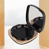 Étui cosmétique en plastique doré et noir rechargeable pour fond de teint liquide 15g, avec couvercle à clapet, fabrication OEM