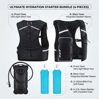 Gilet d'hydratation professionnel pour la course à pied avec ensemble de flacons souples - Sac à dos léger et respirant pour la course sur sentier et l'entraînement au marathon