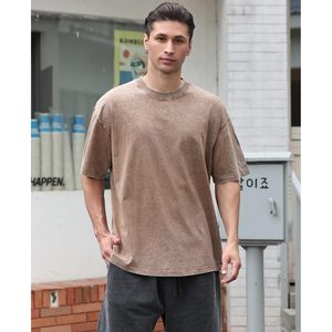 T-shirt en coton pour homme, coupe ample, manches courtes, décontracté, uni, basique, respirant, tissu jersey, unisexe - Product Image 2