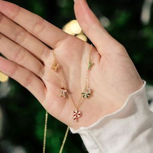 Collier pendentif alphabet en zircon, bijoux fins tendance Dylam 2024, argent S925, joyeux nouvel an, joyeux Noël - Product Image 3