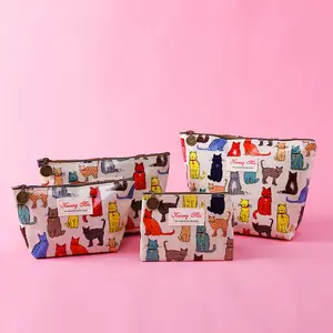 Leuke Kat Hond Make-Up Tas 3D Afdrukken Rits Cosmetische Pouch Vrouwen Mannen Dier Wenkbrauwpotlood Case Organisator Voor Reizen