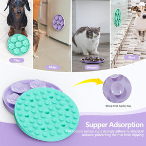 Hot Selling Custom Cute Silicone Rose Round Slow Feeder Eco-Friendly Training <b>Dog</b> Lick Mat Pad Pet Bowls & Feeders - Product Image 3