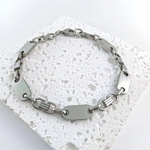 Corrente Figaro Masculina de Moda, Elo Grosso, 6mm 8mm 10mm de Largura, Pulseira de Aço Inoxidável Polido, Joias Atacado - Product Image 4