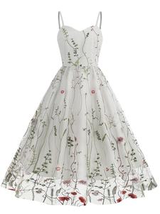 Benutzer definierte bestickte Spitze Vintage Brautjungfer ärmellose Dame Vestidos Elegante Sommer Frauen Prom Party Valentinstag Kleider - Product Image 2