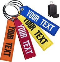 Étiquettes de sac de voyage personnalisées brodées avec n'importe quel texte, porte-clés, étiquettes pour bagages et clés
