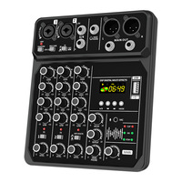 Console de mixage 4 canaux avec interface USB, amplificateur de contrôleur DJ de haute qualité pour karaoké et utilisation musicale à domicile