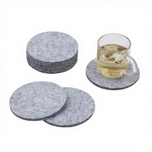 Wholesale Classic Eco-Friendly 5mm Round Nonwoven Felt Kitchen Serving <b>Sets</b> Drink Mats & Pads Coasters - Product Image 3