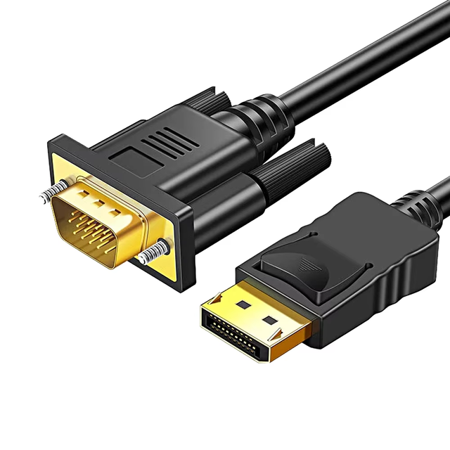 Mindpure 1.8M Active Displayport to VGA Cable 1080P Gold Plated DP Male to VGA Male Cord for Laptop Desktop Monitor Projector