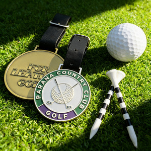 ป้ายชื่อกอล์ฟโลโก้แบบกำหนดเอง ป้ายโลหะติดกระเป๋าสำหรับสมาชิกสโ<span class=keywords><strong>ม</strong></span>สรกอล์ฟ อุปกรณ์เสริมกอล์ฟ - Product Image 2
