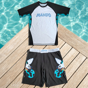 New Custom Slim Fit Quick Dry Men's Rashguard+<b>Shorts</b> Set for MMA Fight Wear for Jiu Jitsu & <b>Grappling</b> - Product Image 3