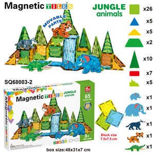 Nouveaux kits éducatifs de puzzles, animaux mobiles, jouets de construction, tuiles magnétiques 3D, tuiles magnétiques en diamant pour les tout-petits - Product Image 6