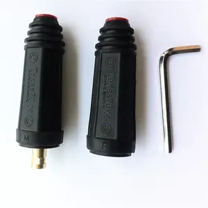 Black 500A Male and Female Welding Cable Joint Texas 70