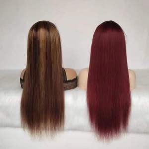 Vendeur de cheveux fiable Bonnes critiques cuticule complète remy 100 vierge cheveux humains brésiliens sans colle Lace Frontal Perruque de cheveux humains - Product Image 2