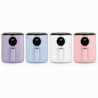 Friteuse à air chaud à circulation 360°, 1,5 L, 900 W, numérique, sans huile, petite friteuse de cuisine pour une cuisson croustillante à la maison