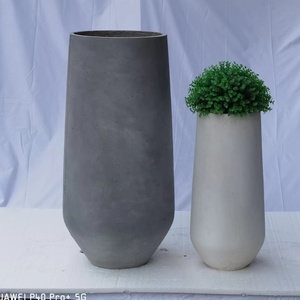 Haute Qualité Moderne Minimaliste Grand Terrazzo Pots De Fleurs Fibre De Ciment Conception Ronde pour La Décoration De Plantation À La Maison En Plein Air - Product Image 2