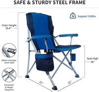WOQI Chaise de Camping Pliante Légère en Fer Moderne, Meuble Portable pour Extérieur, Plage, Parc ou Voyage