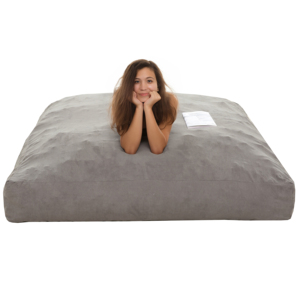 Modern Convertible <b>Memory</b> <b>Foam</b> Bean Bag Chair Tufted 2-in-1 <b>Sofa</b> & Living Room Chair Beige for Home Office - Product Image 5