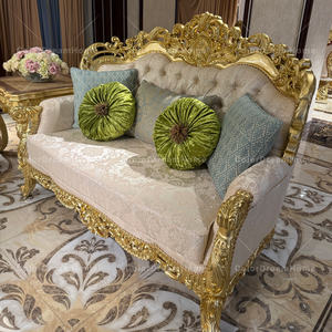 Ensemble de canapés modulables au design français de luxe Pieds en bois doré Style royal pour hôtel Villa-Exquisite Parisian Style Dubai - Product Image 2