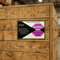 Étiquettes d'avertissement en PET résistantes aux chocs et aux UV, à usage industriel, personnalisées, avec code-barres en cristal de première génération, étanches